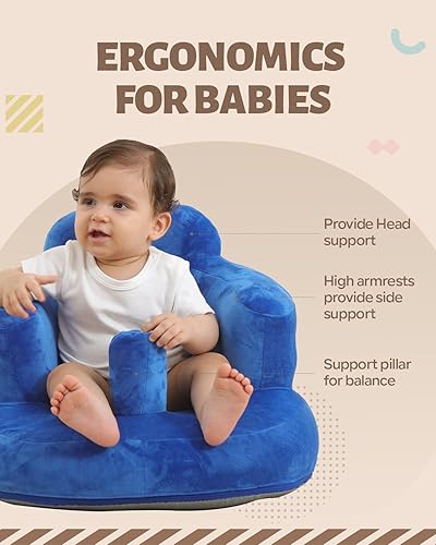 Miniatura 5 de Velvet-Covered Inflatable Baby Seat with Built-in Pump  A Supportive Bumbo Seat for Babies 3-36 Months  Baby Chair Perfect for Learning to Sit,