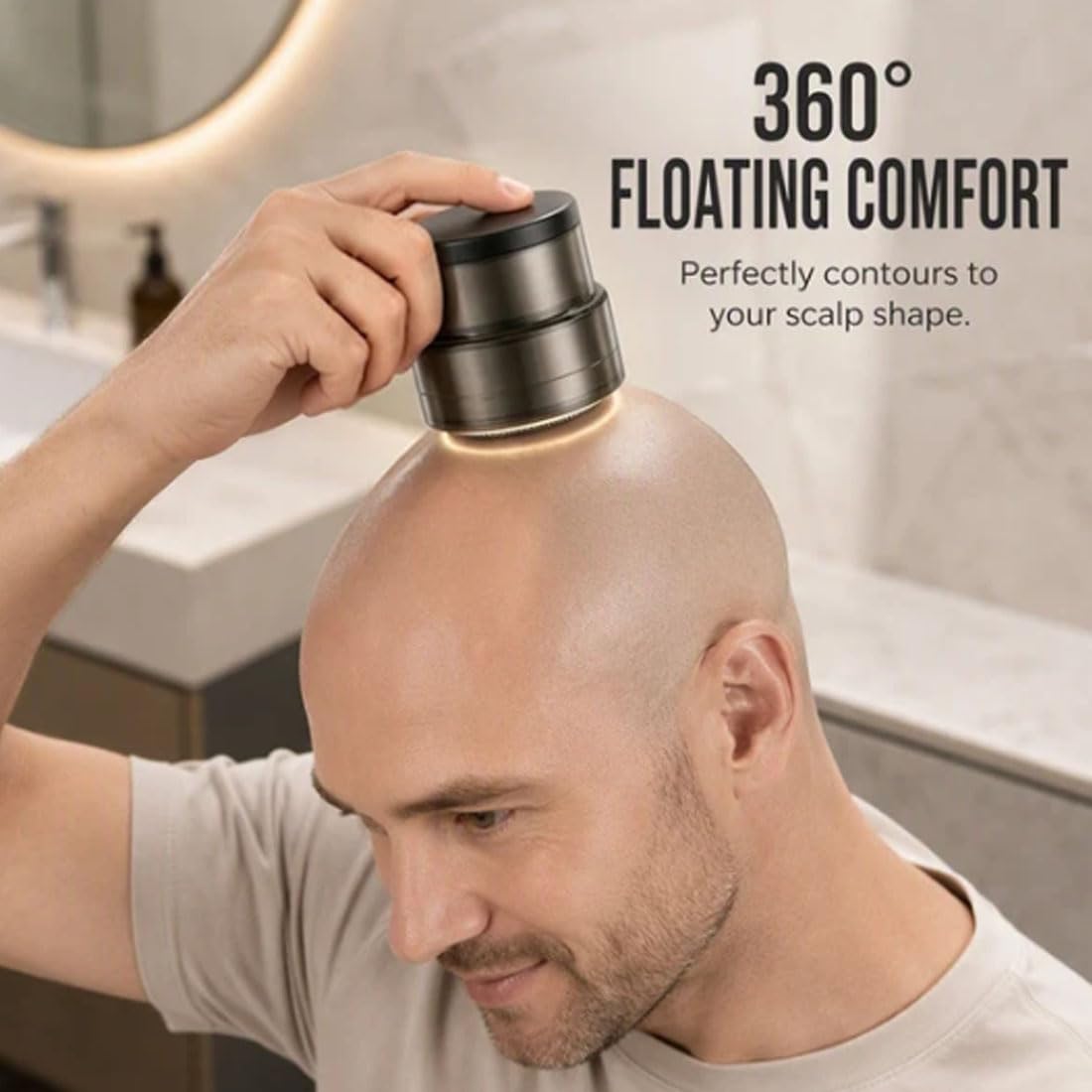 Rasoio elettrico intelligente 2 in 1 con testa calva e rifinitore per barba (3pcs)