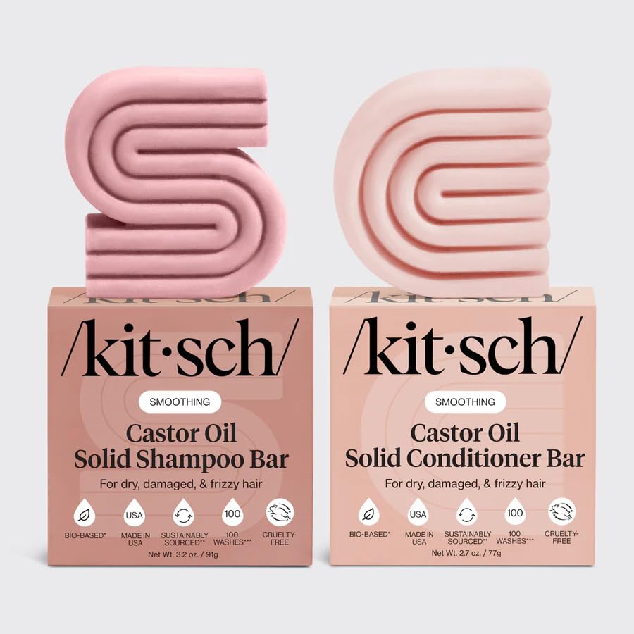 Kitsch Castor Oil Shampoo & Shea Butter Conditioner Bar – Shampoo and Conditioner Set - Hydrating & Moisturizing Bar Soap - Free of Paraben, Silicone, Sulfate - Made in USA - 2pc Set - Image 9