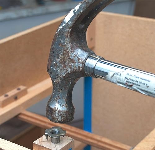 Miniatura 10 de Bolt Dropper Tuercas en T - Tuerca de 4 puntas de acero inoxidable - Inserto de rosca resistente de 38 pulgadas - 16 para madera - Perfecto para