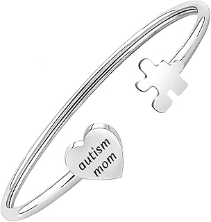 Autism Bracelet Autism Mom Open Cuff Autism Puzzle Piece Gift Autistic Encouragement Gift Autism Awareness Jewelry