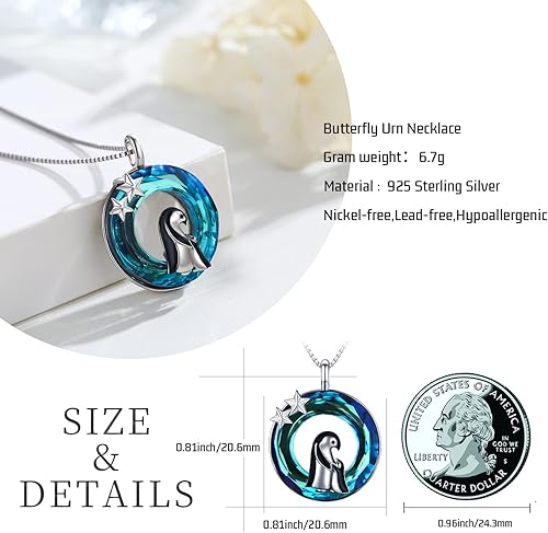 Miniatura 7 de Mother Daughter Necklace 925 Sterling Silver Crystal ElephantPenguin Necklace Cute Animal Mother's Day Necklace Jewelry Gifts for Mom Women