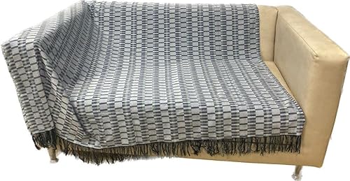 Manta Para Sofá Gigante Decorativa Protetora 2,20 X 1,40M Cor:Xadrez Marinho/Preto