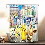 Anime Shower Curtain Merchandise Anime Shower Curtain for Bathroom Showers Bathtubs 72x72in