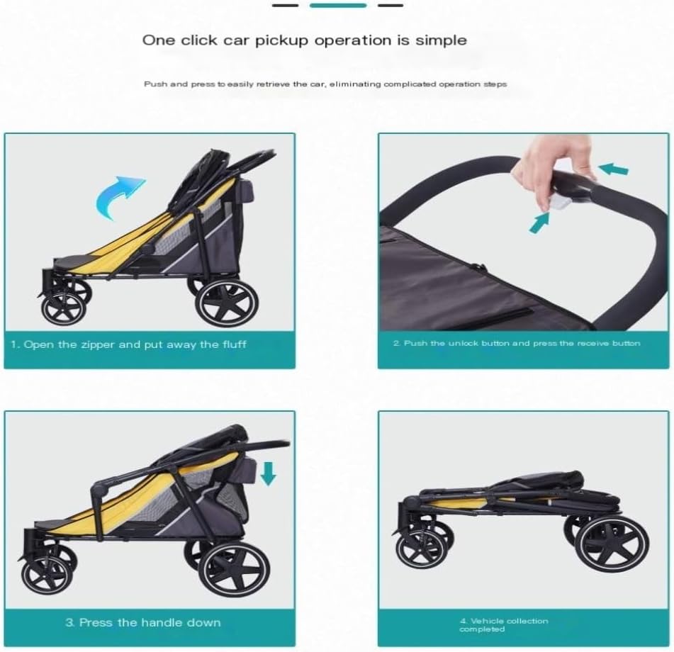 Pet Strollers Pet Stroller is Convenient and Simple, Foldable, Lightweight Material, Medium and Large Size for Cats and Dogs Pet Stroller Medium(Green)