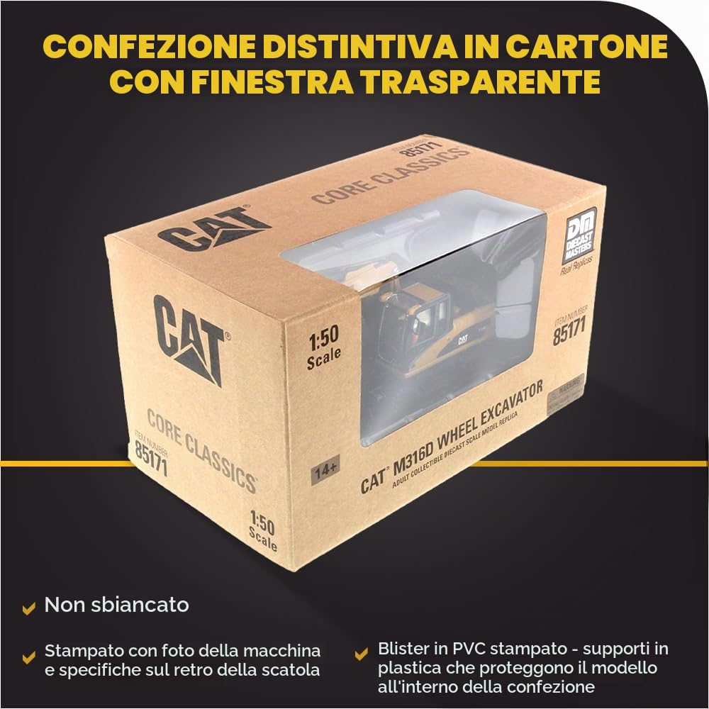 Caterpillar Diecast Masters 85171c - Escavatore Mobile M316D, Scala 1:50, Circa 16,9 x 5,6 x 7 cm, dai 14 Anni in su