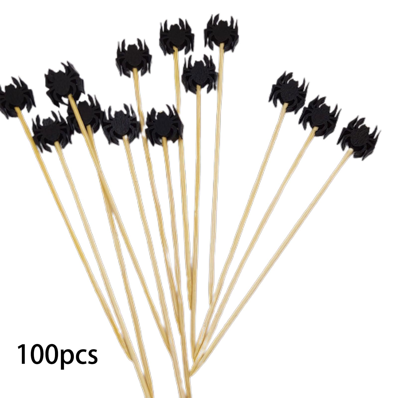 100 Bastoncini Cocktail Di Halloween OOTSR - 13 Cm, Motivi Zucca, Fantasma, Pipistrello, Per Decorare Cibi E Bevande