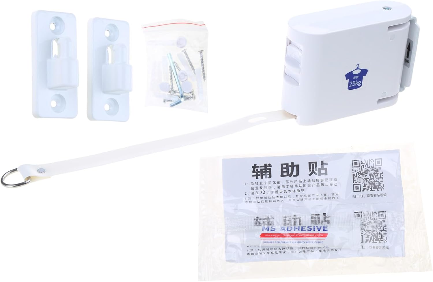 Retractable Clothesline Adjustable Clothesline Rope Tensioner Wall Mounted Clothing Line Retractable Drying Rack for Apartments and Balconies