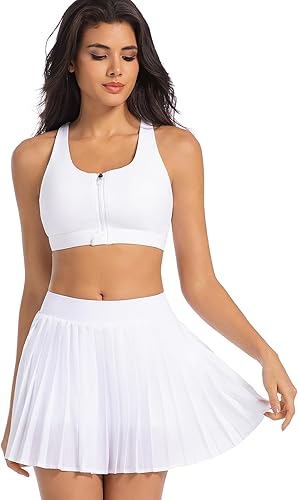 Vista 2 de Sujetadores deportivos con cremallera frontal para mujer, brasier de entrenamiento de alto impacto, parte superior acolchada con espalda cruzada