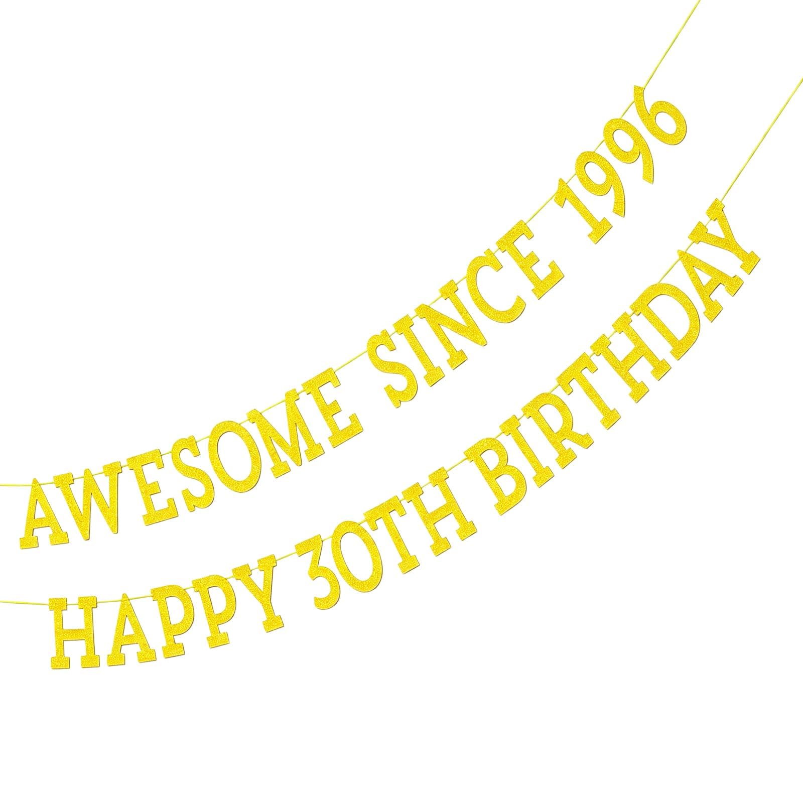 30th Birthday Decorations for Him, Happy 30th Birthday Banners Gold 3m