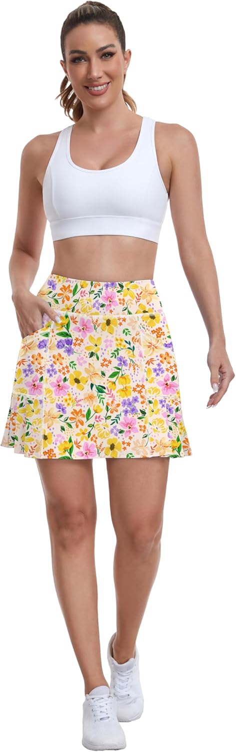 WOWENY Women's Athletic Tennis Skorts Skirts for Women Running Golf Skort with Pockets - Image 5