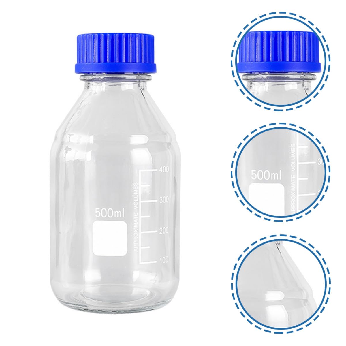 NUOBESTY 3stücke Glasprobenflasche Chemikalienflasche Wiederverwendbar Laborflasche Mit Dichtverschluss Für Flüssigkeiten Und Substanzen