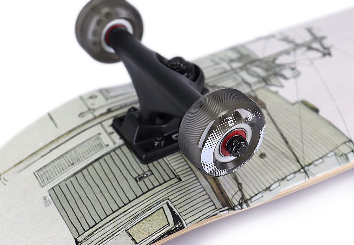 Skateboard für Kinder - hochwertiges Komplettboard für Anfänger ab 3 oder 6 Jahren, aus 7 Lagen Ahorn, mit Griptape, Achsen und Urethane Rollen, ABEC 5 Kugellager