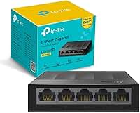 Switch TP-Link LS1005G, 5 portas Gigabit, não gerenciável, caixa de plástico, Plug and Play, Preto