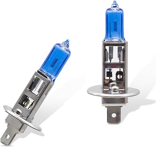 QODOLSI 2 bombillas halógenas para automóvil, H1 12 V 55 W, súper brillante, resistente a altas temperaturas, a prueba de golpes, haz alto y bajo,