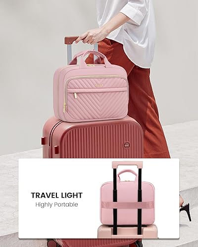 Miniatura 7 de LOVEVOOK Neceser de viaje para mujer, bolsa de maquillaje colgante impermeable con compartimento para joyas, bolsa de cosméticos portátil con correa