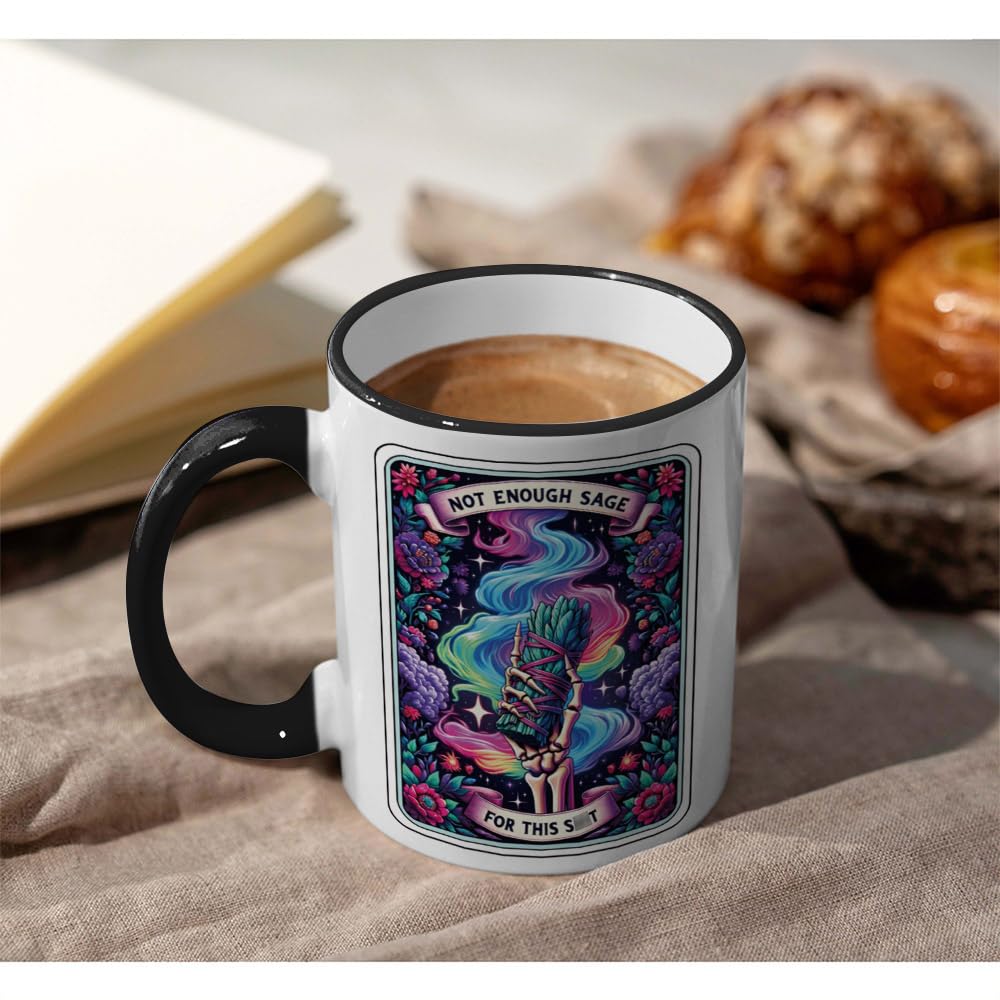 Witchy Gifts for Women Men Not Enough Sage Mug 11OZ - Gothic Gifts - Spooky Skeleton, Birthday Gift for Witchy Friends - Skull Cup 11OZ