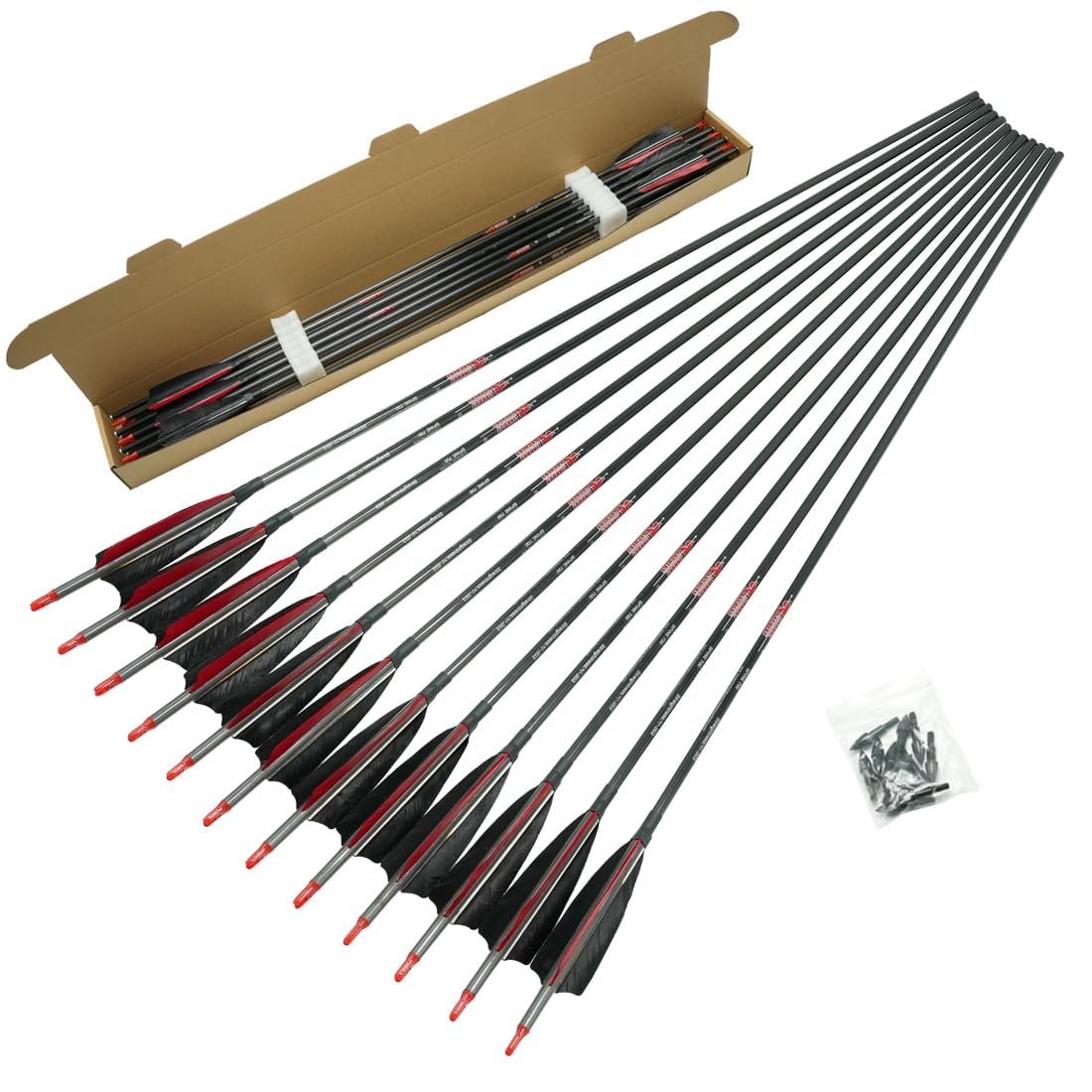 Amazon.com : Linkboy Archery Pure Carbon Arrows Spine 300 340 400