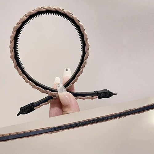 Miniatura 8 de Paquete de 4 diademas de cuero antideslizantes a la moda para mujeres, diademas simples para el cabello, aro de pelo de poliuretano suave para