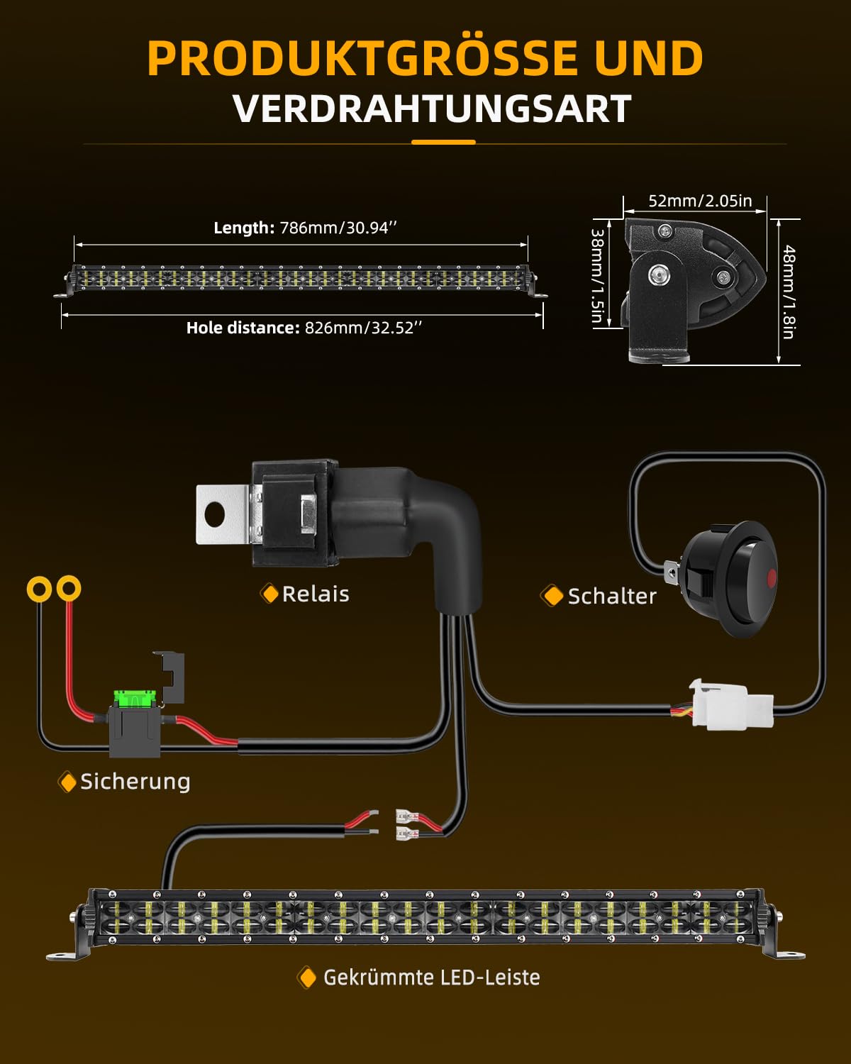 CO LIGHT 32" Light bar auto 25000LM Doppelreihe 6D-Linse LED balken 12v/24V IP68 Mischstrahl Geeignet für landwirtschaftliche Traktoren, 4x4 Fahrzeuge, Lastwagen und Wohnwagen (78cm)