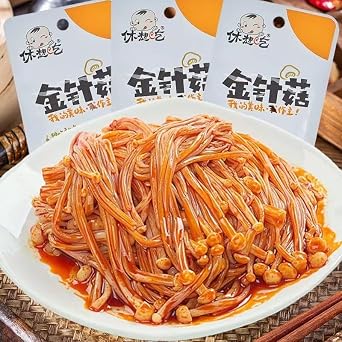 Red Oil Enoki Mushroom,Spicy Strips,Instant Spicy Pickles,Hot Crispy Mushroom,Pickled,Seasoned Vegetables,Side Dishes,Chinese Specialties Food,Casual Leisure Snack Gift,Perfect for Vegetarians 10bags