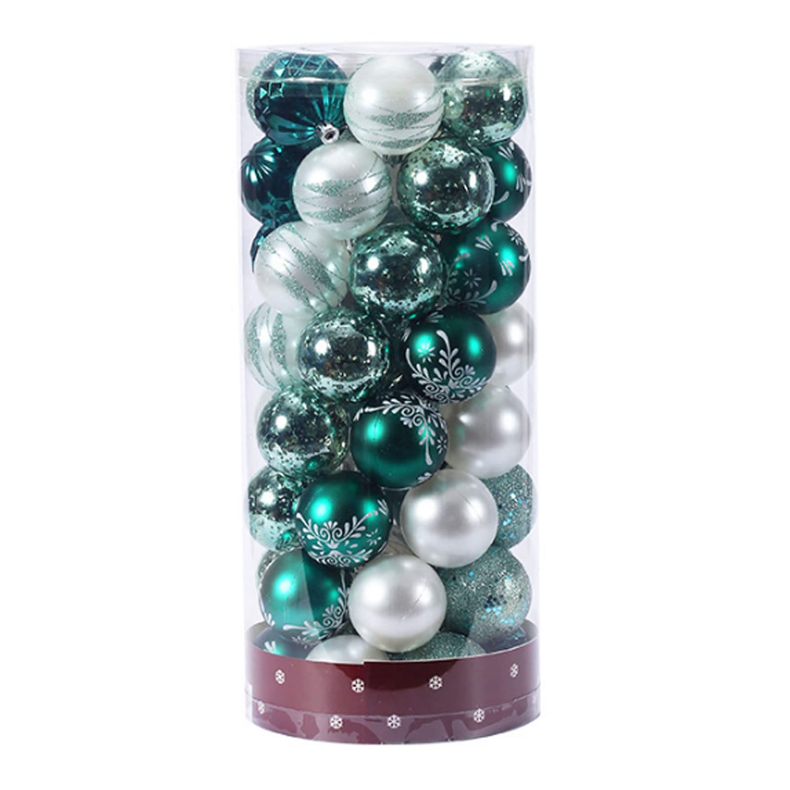 Adornos de Bolas de Navidad de 60mm/2,36 Pulgadas, 50 Uds., Adornos de árbol de Navidad Pintados para Decoraciones de Fiestas