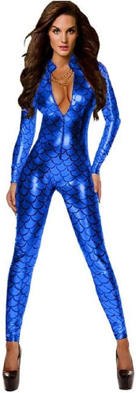 GGTBOUTIQUE - Tuta intera da donna, motivo squame di pesce, metallizzata :  Amazon.it: Abbigliamento