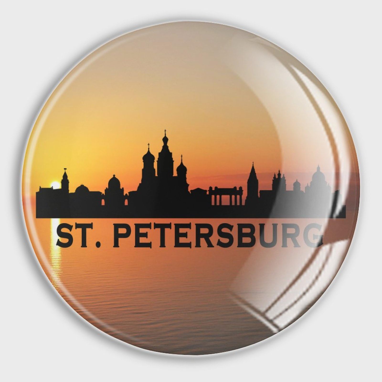 Russia St. Petersburg City Landscape Skyline Refrigerator Magnets Glass Small Round Fridge Magnets Multi-Use Premium Magnets for Fridge Locker Whiteboard Billboard Kitchen Office School