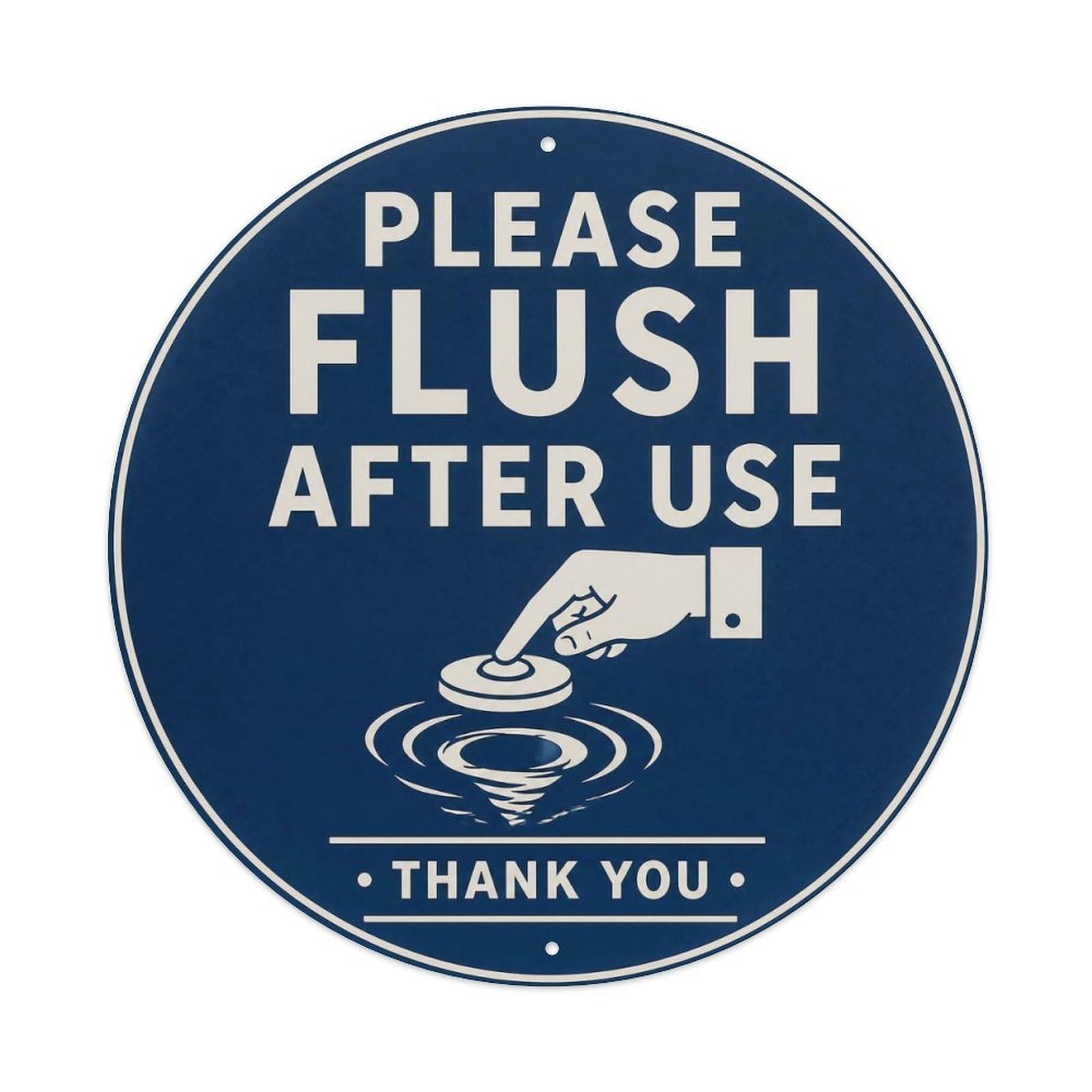 UK Flush After Use Restroom Notice Blue Water Icon Metal Tin Sign