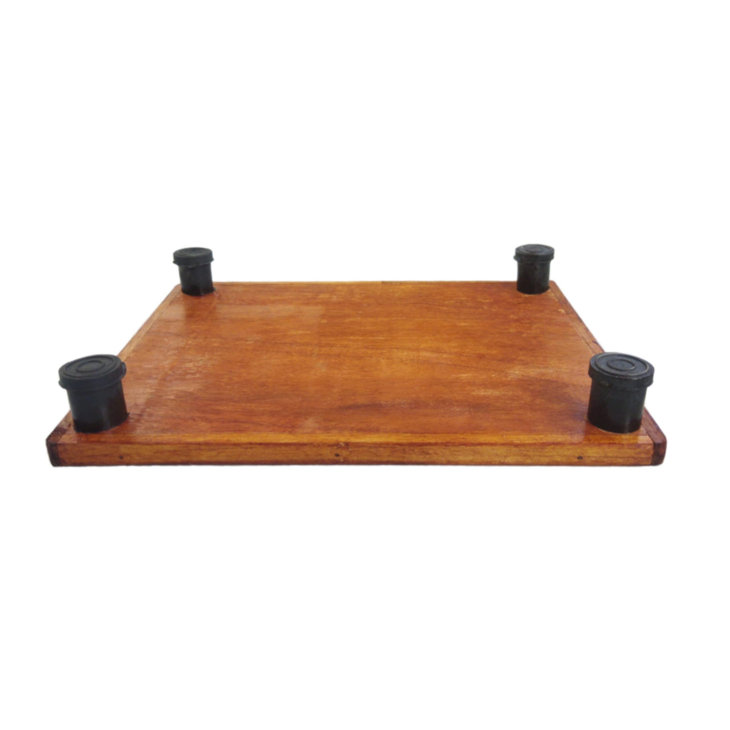 Big Factory (Size 15.5 * 11.5 * 2 inch) Wooden Brown Shaded Stool, patla for Sitting, Multi Purpose paat, Wooden chowki. 3