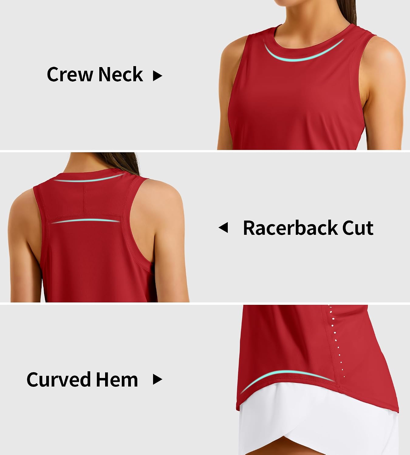 Hugut Women's Lightweight High Neck Workout Racerback Athletic Tank Tops