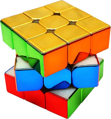 Cubo de velocidad de 3 x 3, cubo mágico de superficie de espejo, cubo mágico original sin calcomanías, un juego de rompecabezas brillante y un