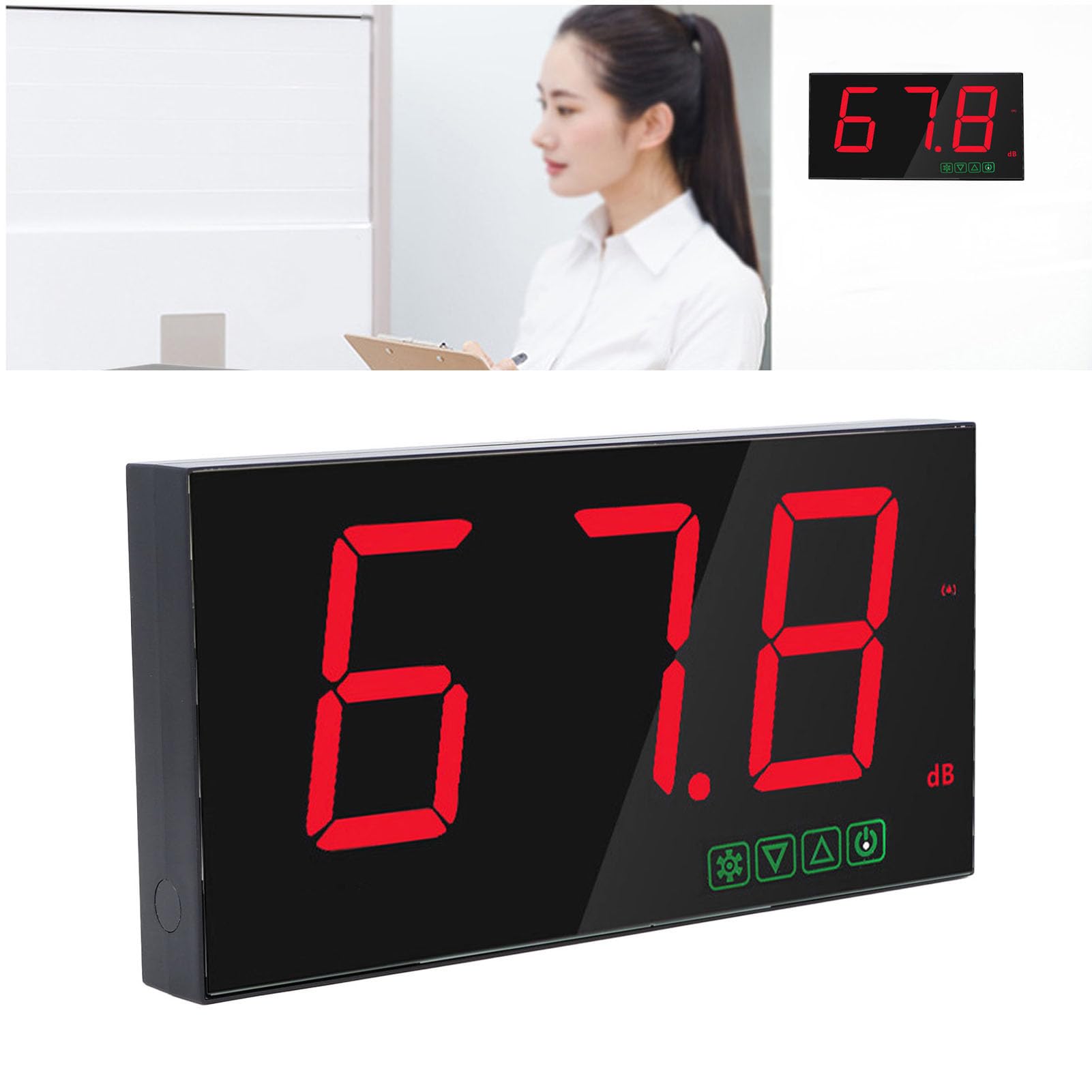 Decibel Meter, Decibel Meter Sound Level Reader Sound Decibel Meter with Alarm Function USB 30 to 130dB for Home, Office, Club, College Classroom