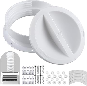 1 Set White Dual Size Wall Mount Connector for Portable Ac Vent Ac Exhaust Hose Coupler for 6 and 6.5 Inches Hose Accessories Plug