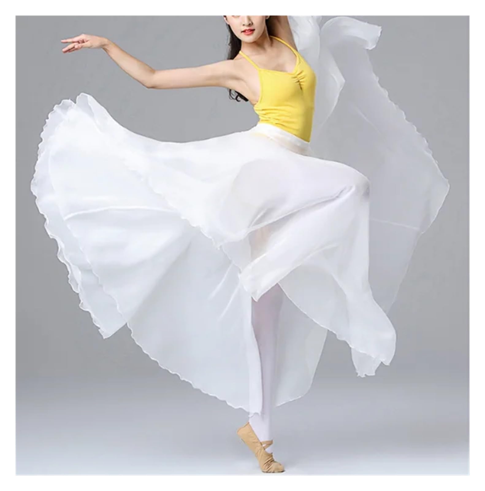 Falda Swing Grande,Falda Swing Larga Bailarina， Falda de Gasa for práctica de Ballet romántica for niñas Adultas