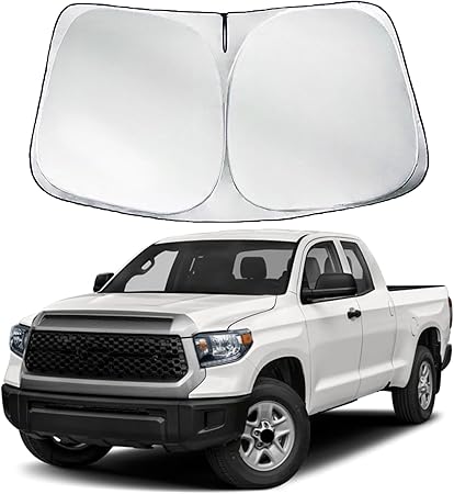 ARISMOTOR Windshield Sun Shade For Toyota Tundra (Limited, SR5, Platinum, TRD Pro) 2022-2025 2026, Custom Fit Foldable Front Window Sunshade Sun Visor
