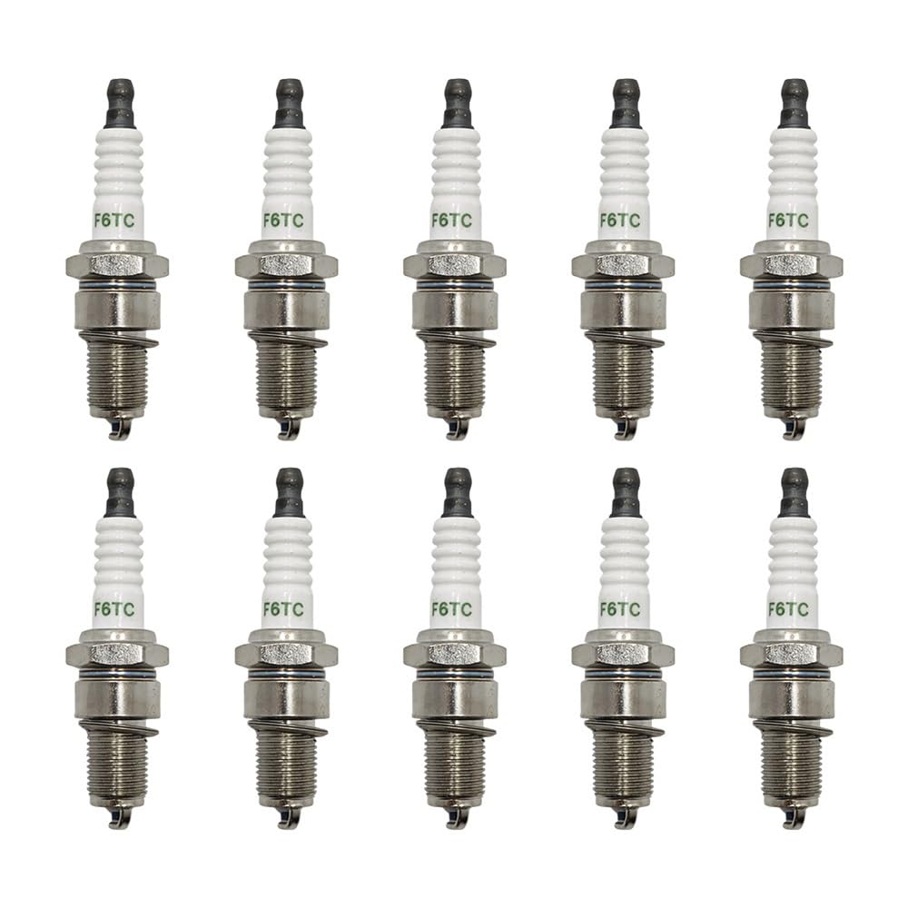 10 bujías F6TC compatibles con GX160, GX200, GX240, GX270, GX340, GX390, 168F, 170F, 188F y 190F, Motor de Gasolina de 4 Tiempos. Piezas de jardín