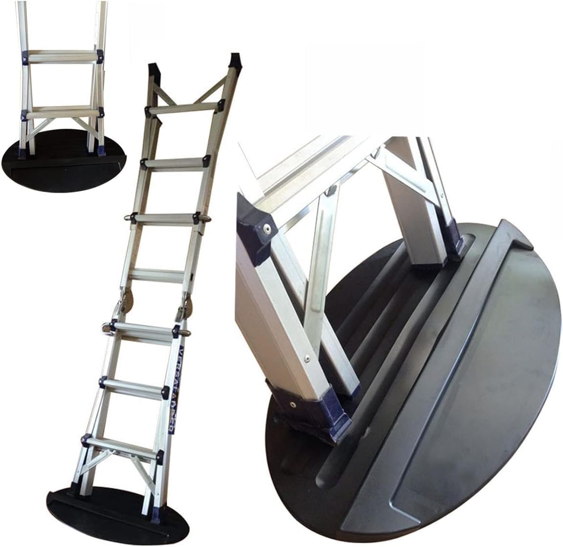 Japard Safety Ladder Mat, Anti-Skid Stop Pad, Anti-Slip Stopper Safe Mat, Soft Rubber 27" x 15.7", Floor Stabilizer Accessories Black (Black 1)