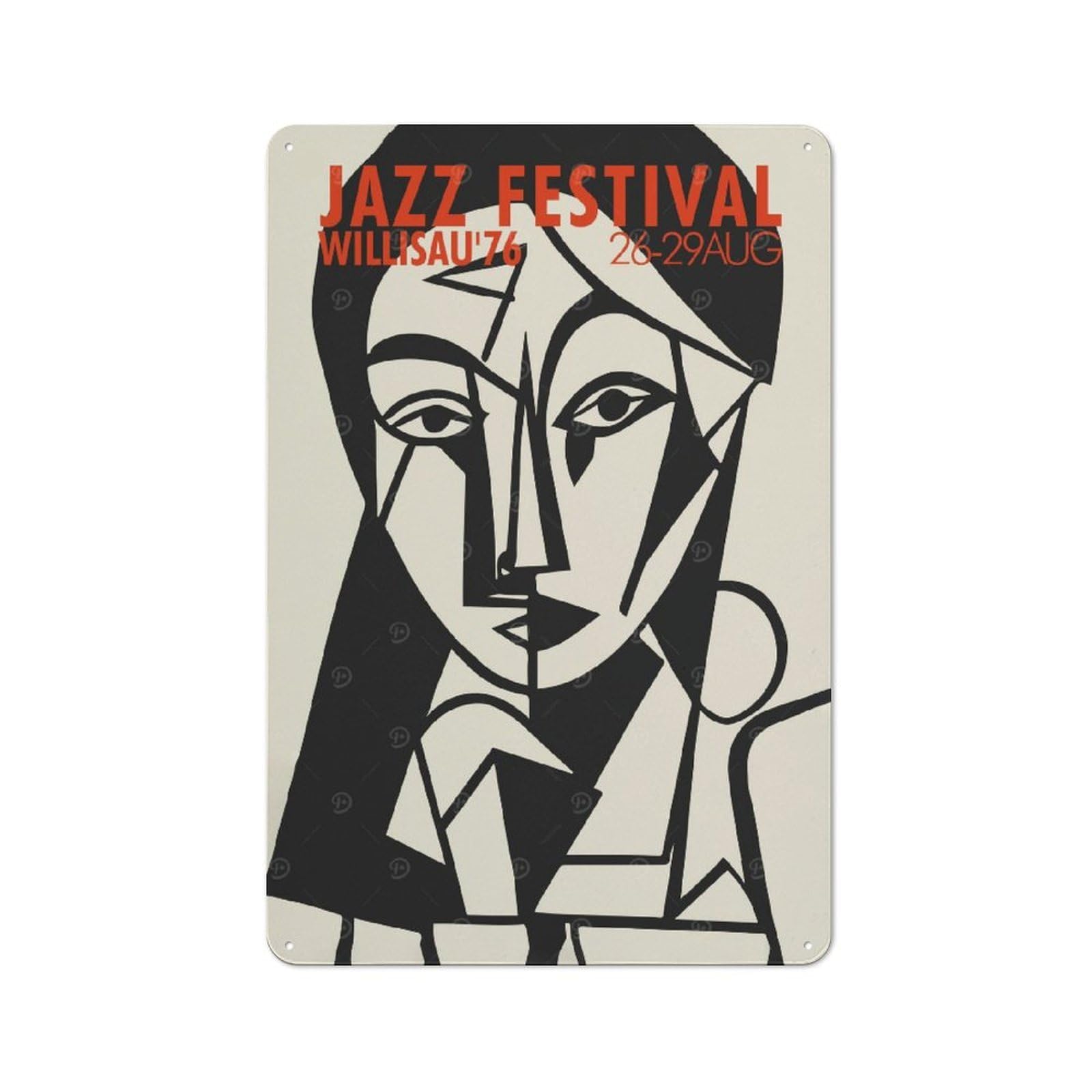 Junmoney Style-24 Jazz Festival Willisau Rustic Printed Metal Sign 30X20cm For Bar Or Restaurant, For Bar Decor Enthusiasts
