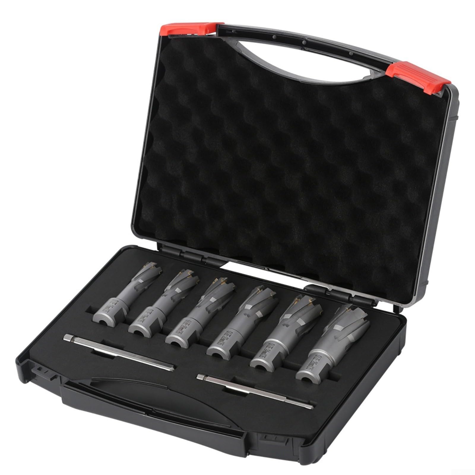 Juego de 8 brocas anulares TCT para taladros magnéticos, 16-26 mm para hierro y acero inoxidable, brocas de núcleo de carburo para trabajo de metal de 75 mm