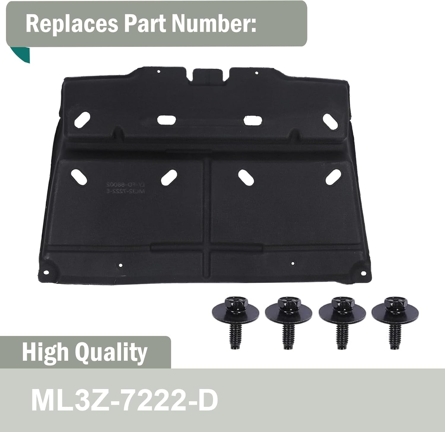 ML3Z-7222-D Engine Splash Shield Guard Compatible with Ford F150 F-150 2015 2016 2017 2018 2019 2020 2021 2022 2023 2024 Splash Guard