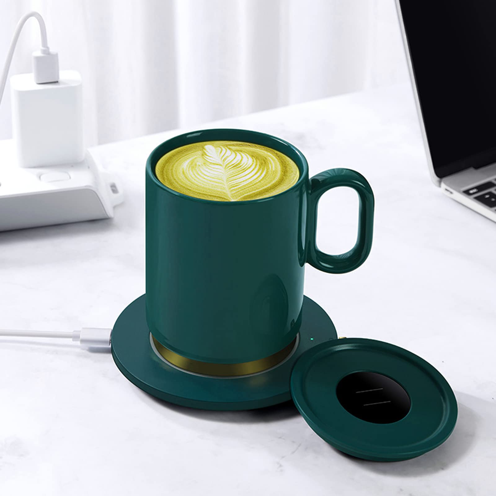 Bekerwarmer met constante temperatuur van 55 °C, intelligente USB-drankverwarmer, onderzetterverwarming voor kopjes en glazen met platte bodem, diameter 10,3 cm, goud Bekerwarmer met constante temperatuur van 55 °C, intelligente USB-drankverwarmer, onderzetterverwarming voor kopjes en glazen met platte bodem, diameter 10,3 cm, goud