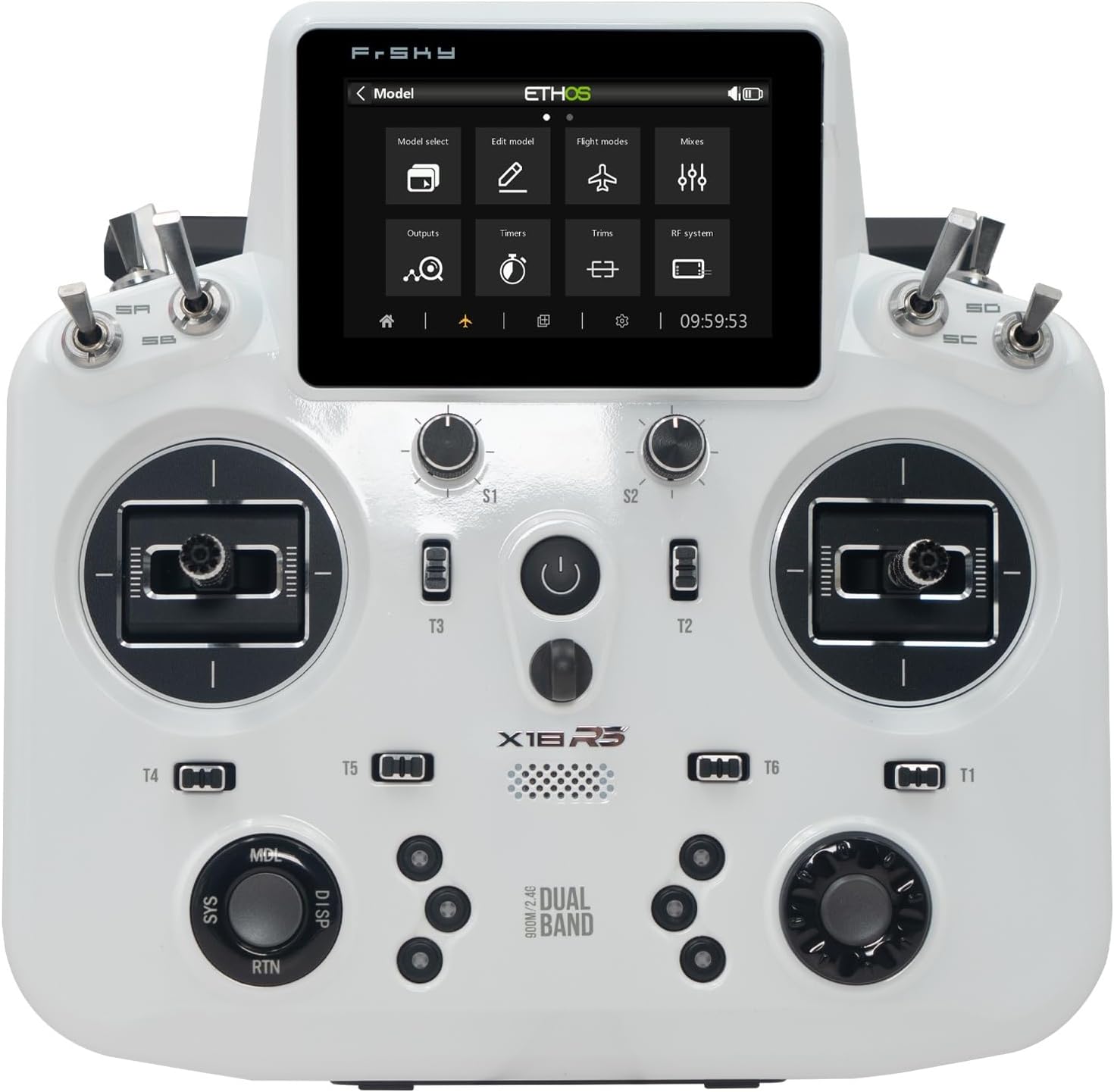 FrSky Tandem X18RS TD-ISRM RS RF Module, Dual-Band 900M/2.4G, Built-in 6-axis Gyroscope Sensor, 24CH Radio TX, Aircraft Radio for RC Helicopter, FPV Drone (Porcelain White (FR-03010243))