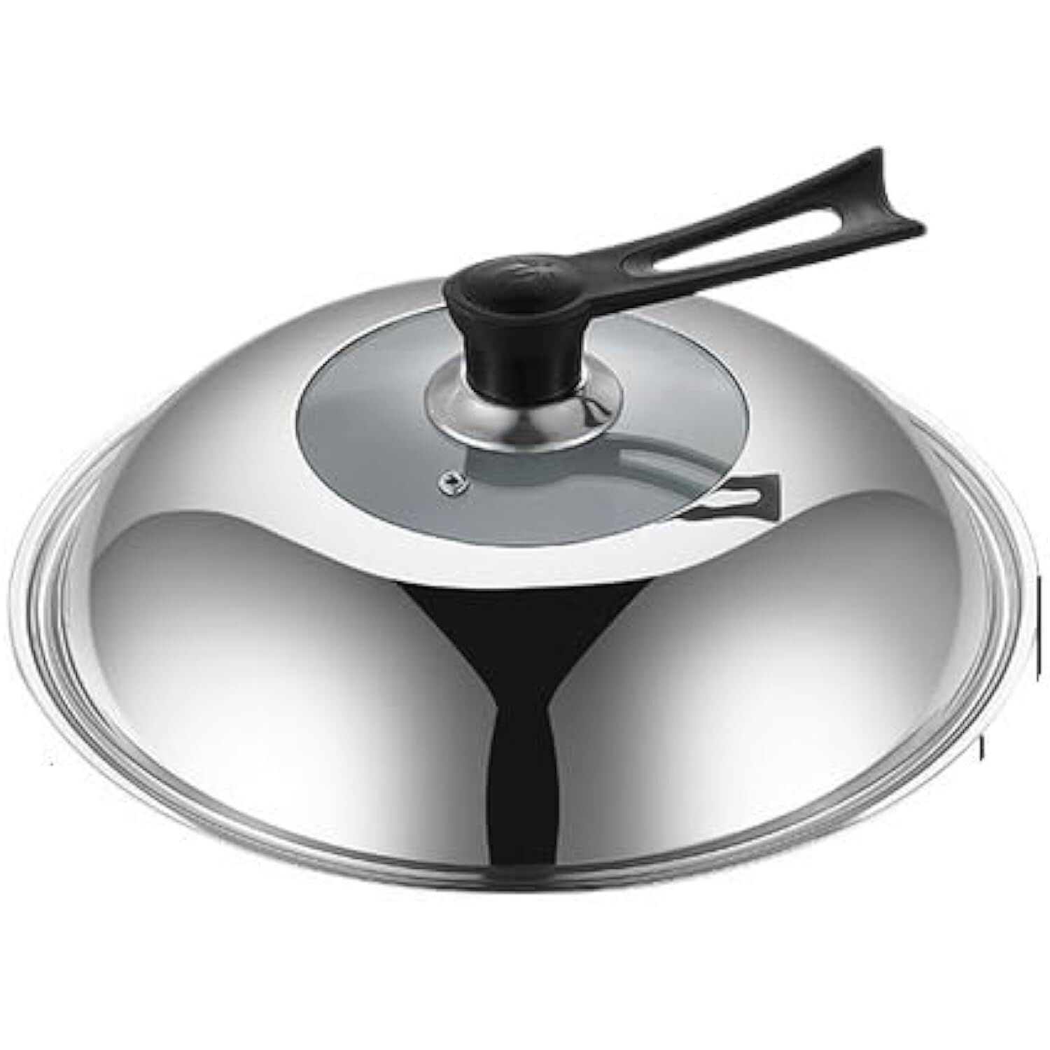 Pan Lid, Frying 30/32/34/36cm Lids,Stainless Steel Pot Cover Thicken Visible Wok Household Cookware Parts (36cm)