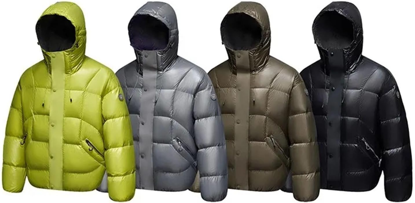Lightweight Men's Down Jacket White Duck Down Solid Color Outdoor Water-Resistant Insulated Top