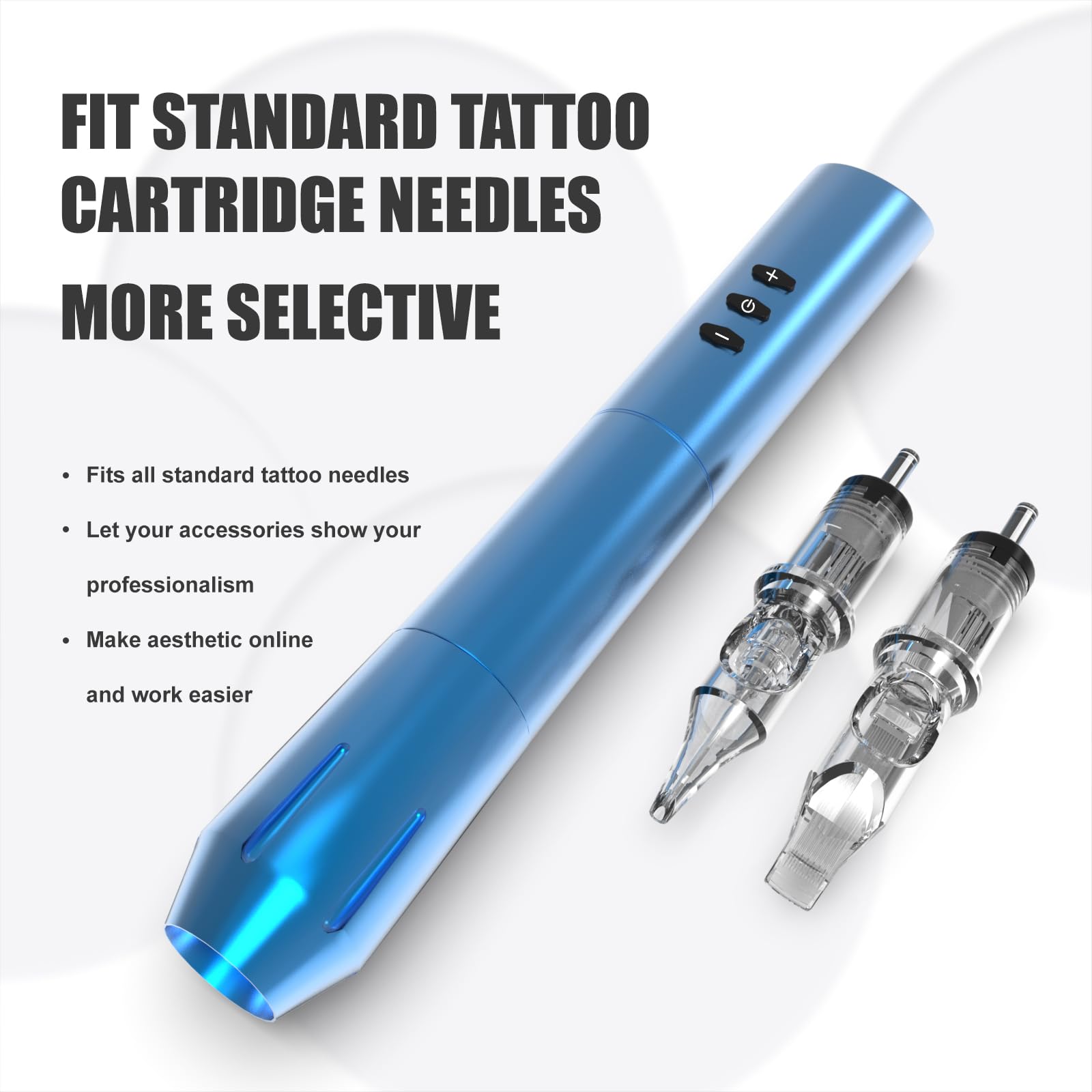 109 Kabellose Tattoo-Stiftmaschine, rotierende Tattoo-Pistole mit 2 austauschbaren Batterien, kernloser Motor, Digitalanzeige, Batteriestift, permanentes Make-up, Tattoo-Versorgung für