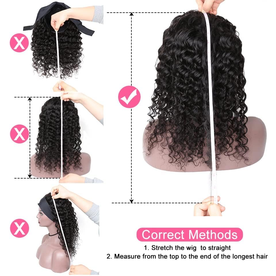 Image of Celiarita Headband Wig Human Hair Kinky Curly 24 inch None Lace Front Wig Human Hair Machine Made Wigs Glueless Curly Hair Headband Half Wigs for Black Women Natural Color