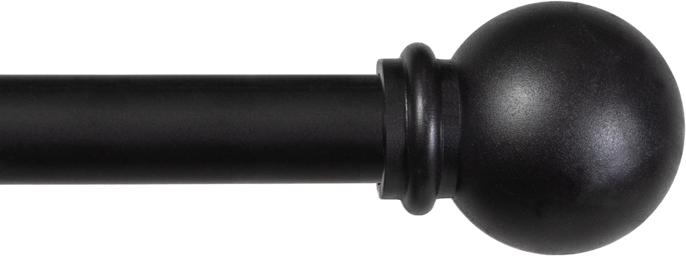 Kenney Chelsea Ball End Window Curtain Rod - Adjustable for Windows 48 to 86 Inches, Extendable Set, Black