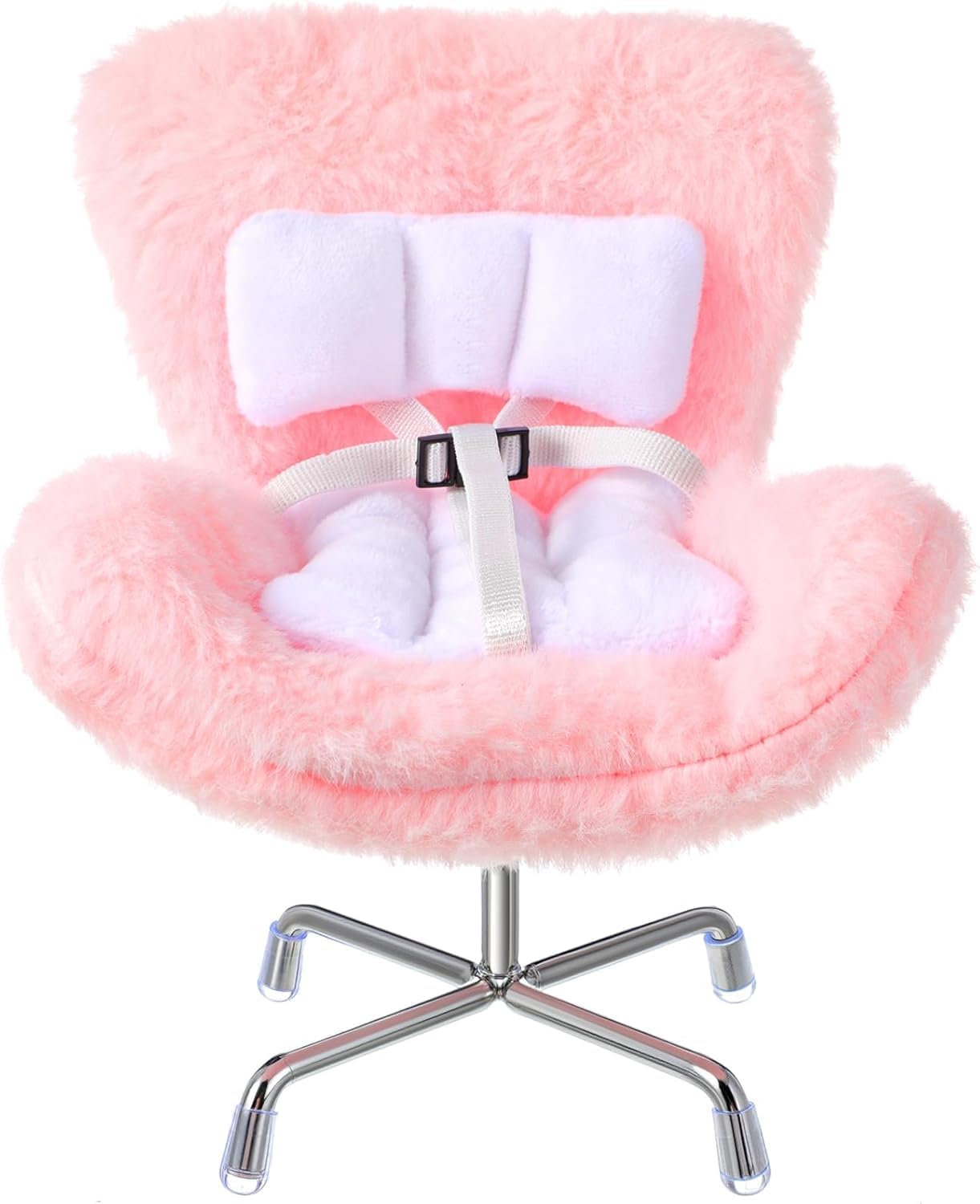 La-bubu Car Seat with Soft Furry Cushion for 10-17cm Dolls, La-bubu Accessories, Car Air Vent Decor, Includes Seat Leg for Desktop Display