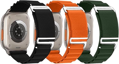 Compatible con Apple Watch Ultra Band de 1.929 in 1.772 in 1.732 in 1.654 in para hombres y mujeres, correa deportiva ajustable de nailon para